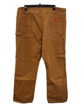 Dickies Mens Brown Canvas Work Pants 44x32 Relaxed Fit Durable Cotton